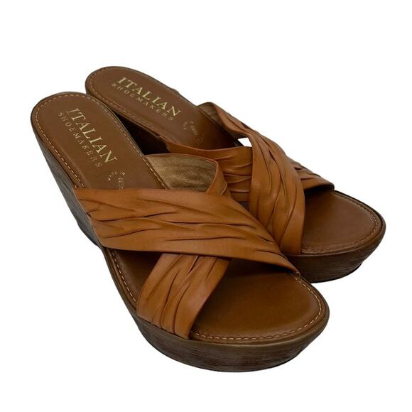 ITALIAN SHOEMAKERS Criss Cross Wedge Sandal SZ 10 - Picture 2 of 10